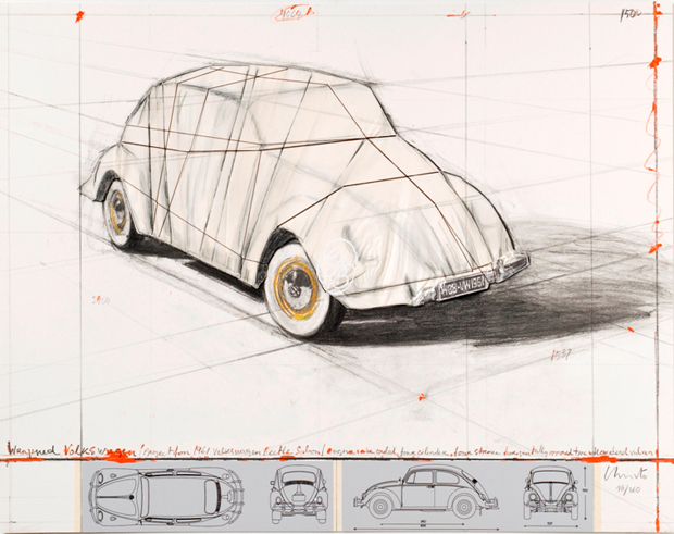 Christo Wrapped Beetle Wrapped Volkswagen Collage Grafik Edition