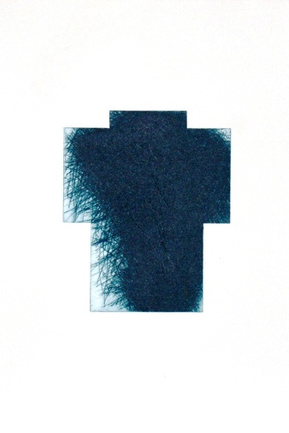 Kreuzradierungen Arnulf Rainer - Kreuz klein (Blau), 2013