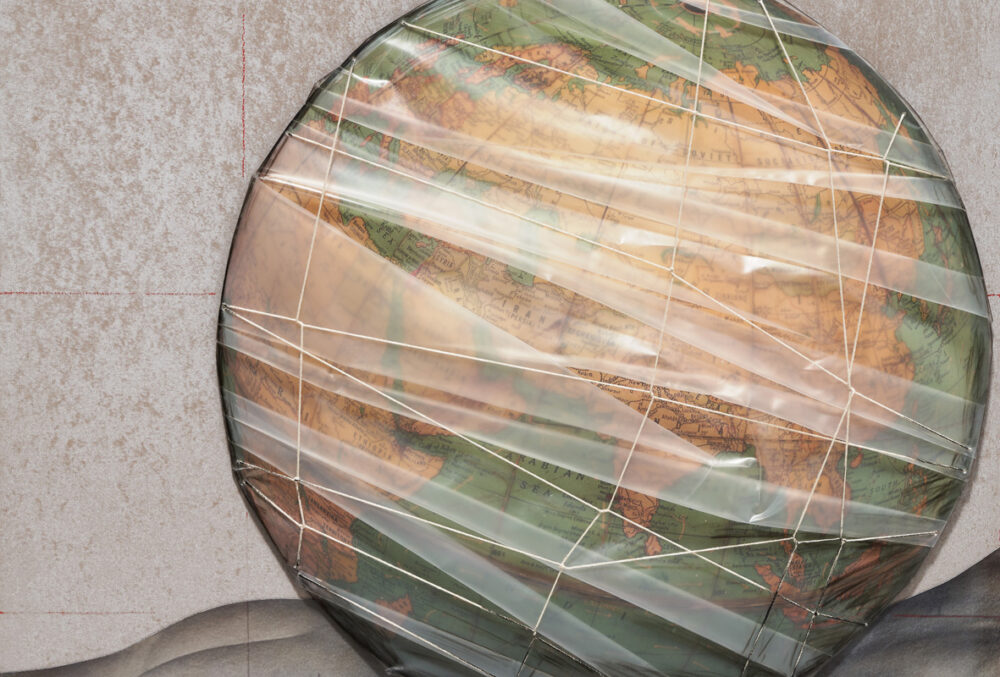 Christo Wrapped Globe (Eurasian Hemisphere), 2019 (Detail)