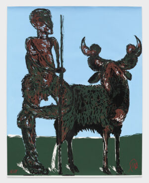 Markus Lüpertz, Der Hirte, 1987/1988, Holzschnitt, unikaler Einzelabzug, 212 x 170 cm