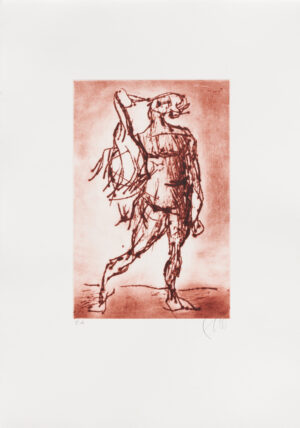 Markus Lüpertz, Leda mit dem Schwan (rot), 2019. Radierung auf Bütten, 53 x 37,5 cm, 10 Exemplare zzgl. e.a.