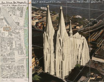 Christo und Jeanne-Claude Mein Kölner Dom Wrapped Project for Cologne Collage 1992