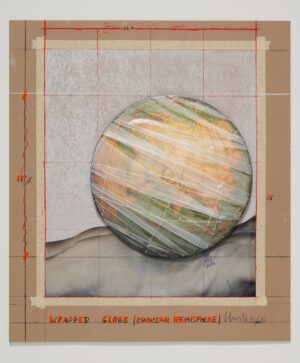 Christo Wrapped Globe Eurasian Hemisphere Collage Edition