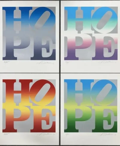 Robert Indiana FOUR SEASONS OF HOPE Silver 2012 4 Siebdrucke