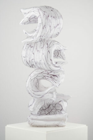 Tony Cragg Glasskulptur Curl white