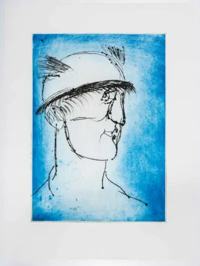 Markus Lüpertz Grafik Hermes Blau