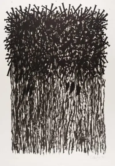 Günther Uecker Baum (Hypokulturstiftung) 1993. Lithografie auf Bütten erschienen in einer Auflage von 200 Exemplaren zuzüglich L Proben