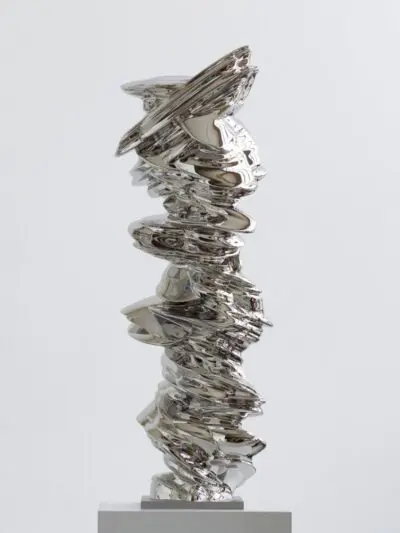 Tony Cragg Skulptur Edelstahl "it is, it isn't" 2022 hat ein Format von 120 x 42 x 29 cm und stammt aus dem Jahr 2022