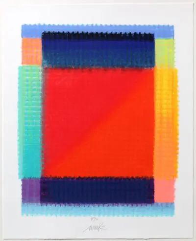Heinz Mack, "Ikone mit rotem Feld", 2007, Siebdruck mit 25 Sieben. 70 x 57 cm. Erschienen in einer Auflage von 70 arab. und 10 röm. num. Exemplaren + 8 E.A.